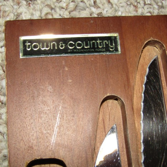 VINTAGE MCM Washington Forge Town & Country 3-Pc CARVING SET - Fleetwood Handles - Picture 7 of 10